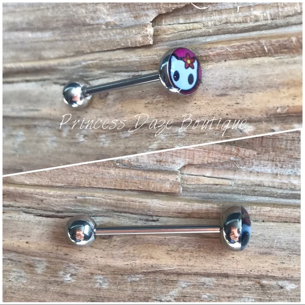 Kitty Skull Tongue‎ Ring